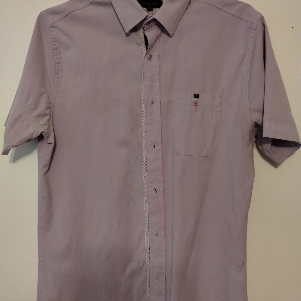 Men's Lavender Short Sleeve Shirt